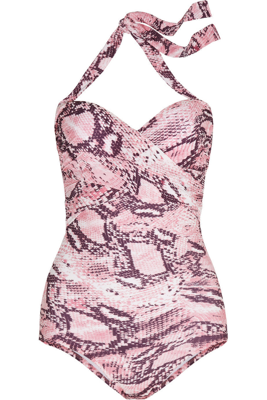 Eivissa printed halterneck swimsuit