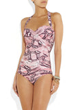 Eivissa printed halterneck swimsuit